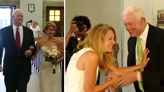 Bride walks the aisle with recipient of father's heart