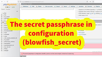 The secret passphrase in configuration (blowfish_secret) is not the correct length. It should be 32