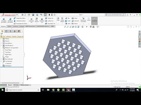 Solidworks tips & tutorials -26: How to use solidworks fill pattern feature?