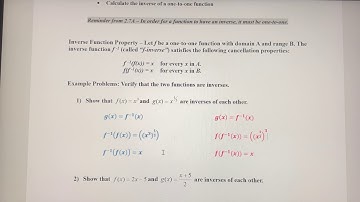 Verifying That Two Functions Are Inverses