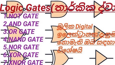 Logic Gates (තාර්කික ද්වාර)