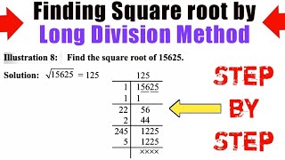 Square root by Long Division Method class 8th  | How to Find square root by Long division method |