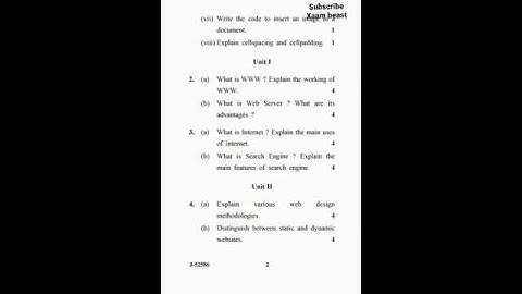 (GJU) Bsc 5th September Web designing 2nd paper question paper march 2021 GJU University #shorts