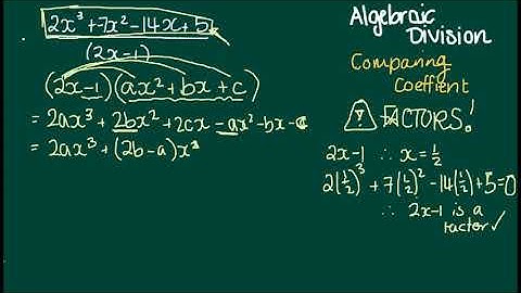 Algebraic division comparing coefficients