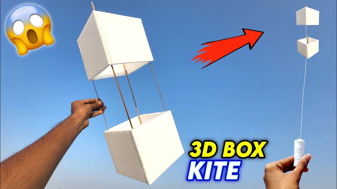 Воздушный змей из пенополистирола в форме коробки, как сделать воздушный змей в форме коробки.