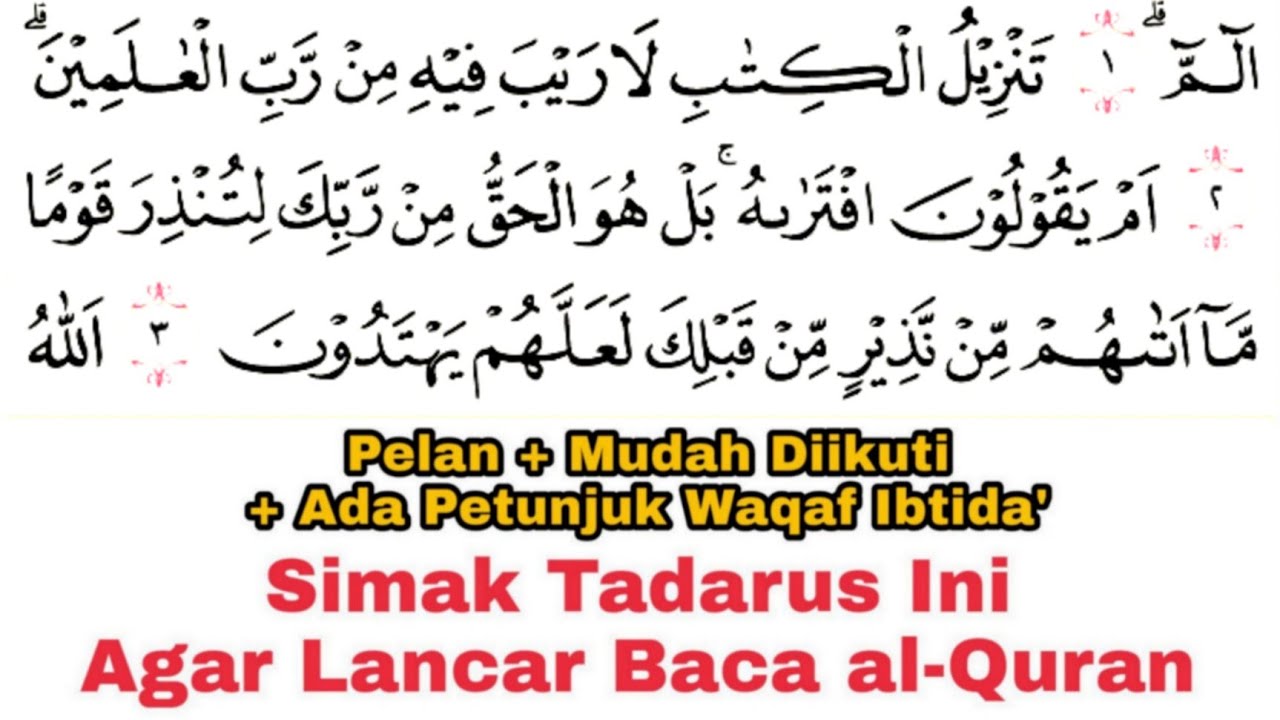 Tadarus Surat as-Sajdah Ayat 1-30 Ada Tanda Warna Panjang & Dengung Agar Lancar Baca al-Quran