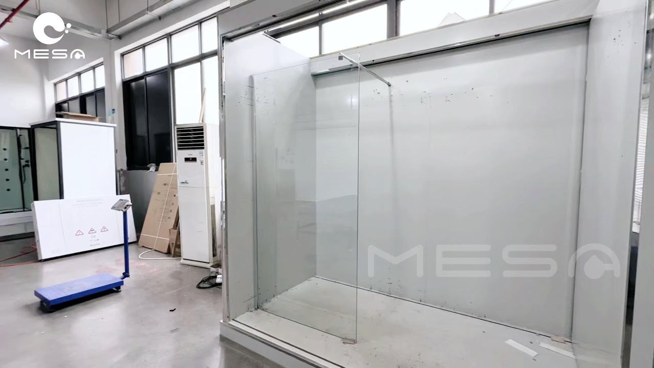 ✨ Walk-In Shower Enclosure – Bright White Glass & Sleek Silver Details 🚿