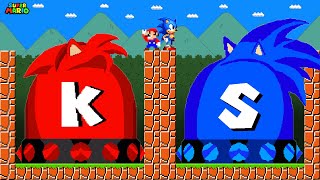 Can Mario vs Sonic Press The Ultimate SONIC - KNUCKLES Switches in New Super Mario Bros.Wii?