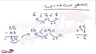 عملية الحصر بين عددين متتاليين مع امثلة مفصلة ووثيقة تمارين خطوة التعليمية دروس وامتحانات