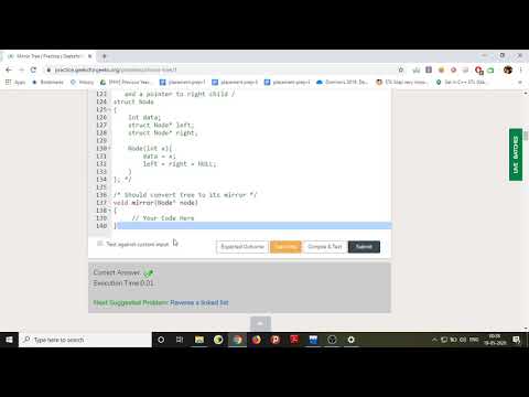 mirror tree problem using recursion and level order traversal