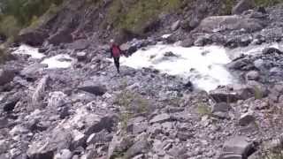 Mountain river in Switzerland alps