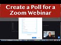 How to Setup a Poll for a Zoom Webinar