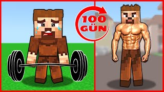 HE BUILT MUSCLE FOR 100 DAYS IN A ROW! 💪😎 - Minecraft