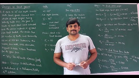 Lecture 2 - Design of bevel gear when PCD is unknown/not given - Module 4 - DME_2 by GURUDATT.H.M.