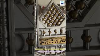 Gorgeous stainless steel main entrance door design with luxury golden lazer cutting sheet