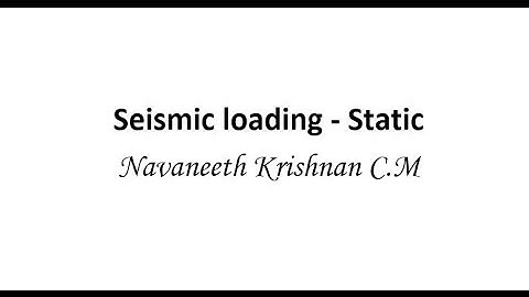 Seismic static Loading in Staad Pro V8i