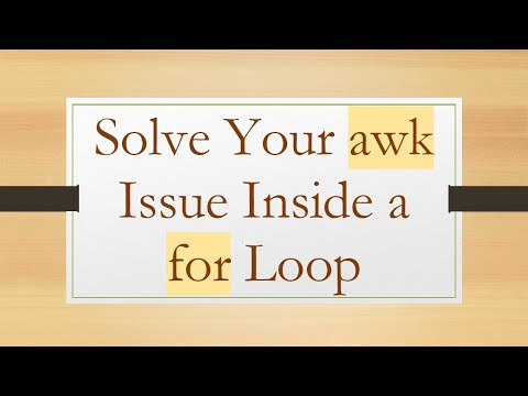 Solve Your awk