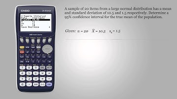 Confidence interval when population standard deviation is unknown - Casio fx-9750GII