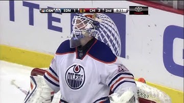 Patrick Kane Own Goal for Edmonton (Jan. 12, 2014) Comcast Feed