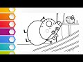 😍🥰dad peppa pig🐷l father peppa pig drawing l colorful❤💛💚💙drawing for kids l easy drawing l Peppa pig