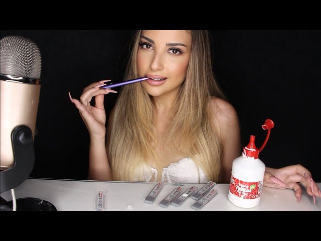 KIRTASİYE MALZEMELERİ YEDİM📚  YENİLEBİLİR Tutkal, Uç| TÜRKÇE ASMR MUKBANG