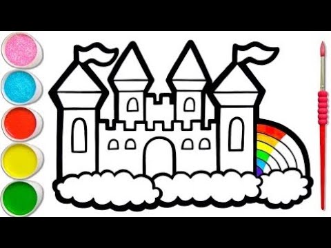 Coloring page for kids with castle, palace.... - Stock Illustration  [100368705] - PIXTA