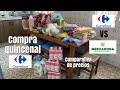 🛒Compra quincenal / Compra Carrefour / Comparación de precios Mercadona vs Carrefour 🛒