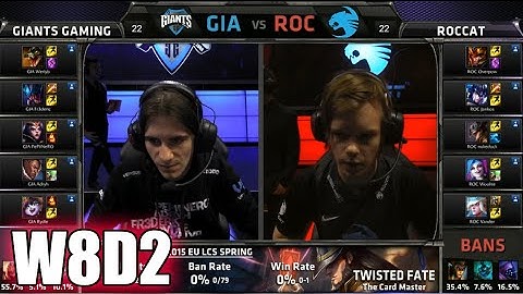 GIANTS vs ROCCAT | S5 EU LCS Spring 2015 Week 8 Day 2 | GIA vs ROC W8D2G4 VOD 60FPS