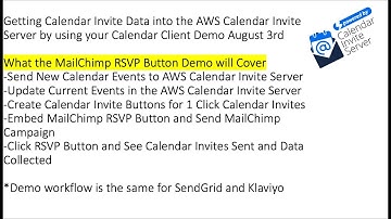Deep Dive - MailChimp RSVP Button Workflow to AWS Calendar Invite Sever