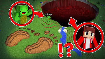 Mikey found the FOOTPRINTS of ALTERNATES JJ in PIT in Minecraft Challenge - Maizen