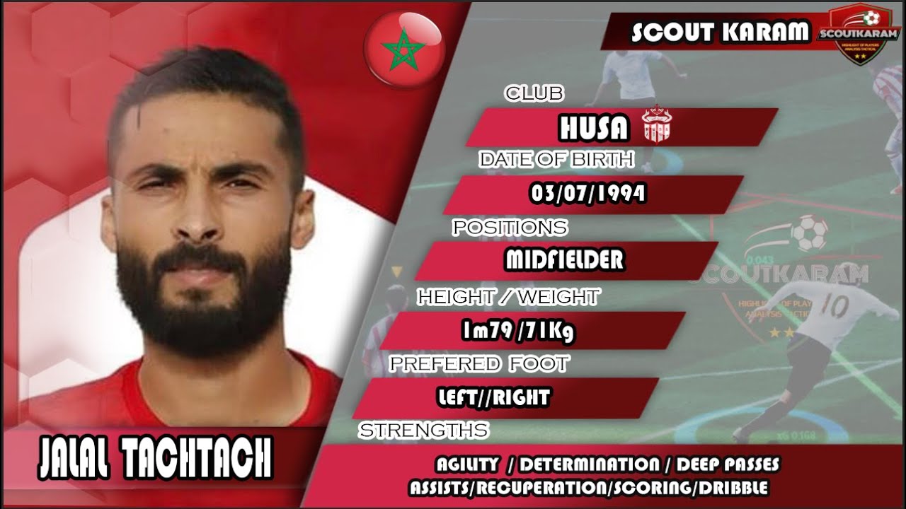 ⚫JALAL TACHTACH ⚫ [HUSA-MOROCCO] [22] [**MIDFIELDER**] |SKILLS ...