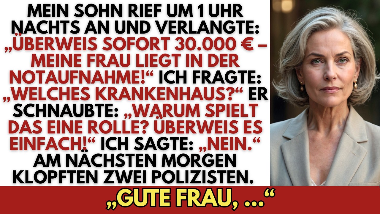 Mitten in der Nacht klingelte mein Telefon. Mein Sohn schrie: „Überweis mir sofort 30.000 Euro! Meine Frau liegt in der Notaufnahme!“ Im Hintergrund hörte ich aber nicht das Piepen von...