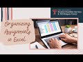 Organizing Assignments in Excel: Beginning of the Semester Success