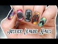 Justice League Nails - hand-painted Batman and The Flash nails!