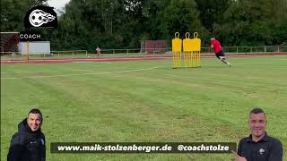 Fussballtraining: Torschusstraining mit 3 Aktionen vom Zentrum nach Außen