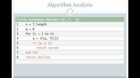 Finite State Machine for String Matching