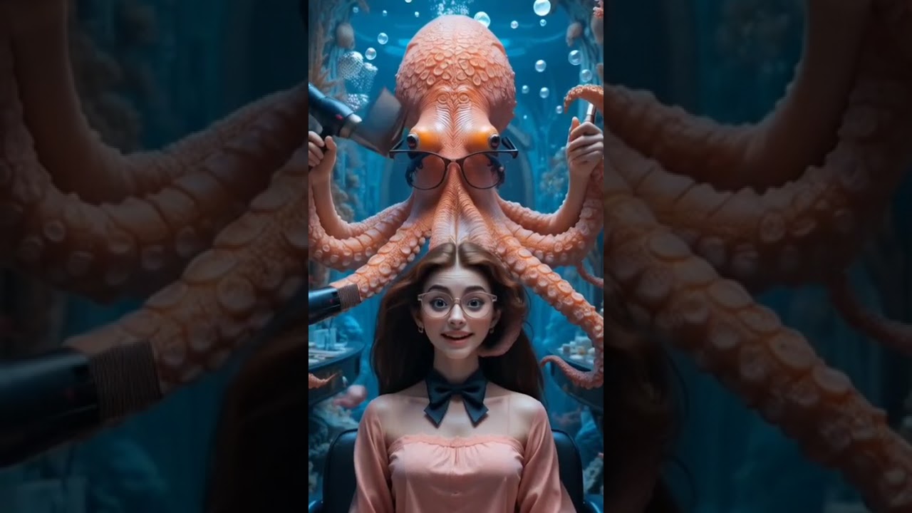 "Octopus Salon: Underwater Makeover Magic"