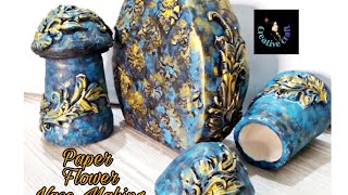 Easy Paper Flower Vase Making Step By Step Cement Flower Vase Decorative Showpiece For Home