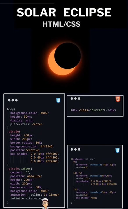 Soler Eclipse Animation using Html & Css #html #css #soler #eclipse # ...