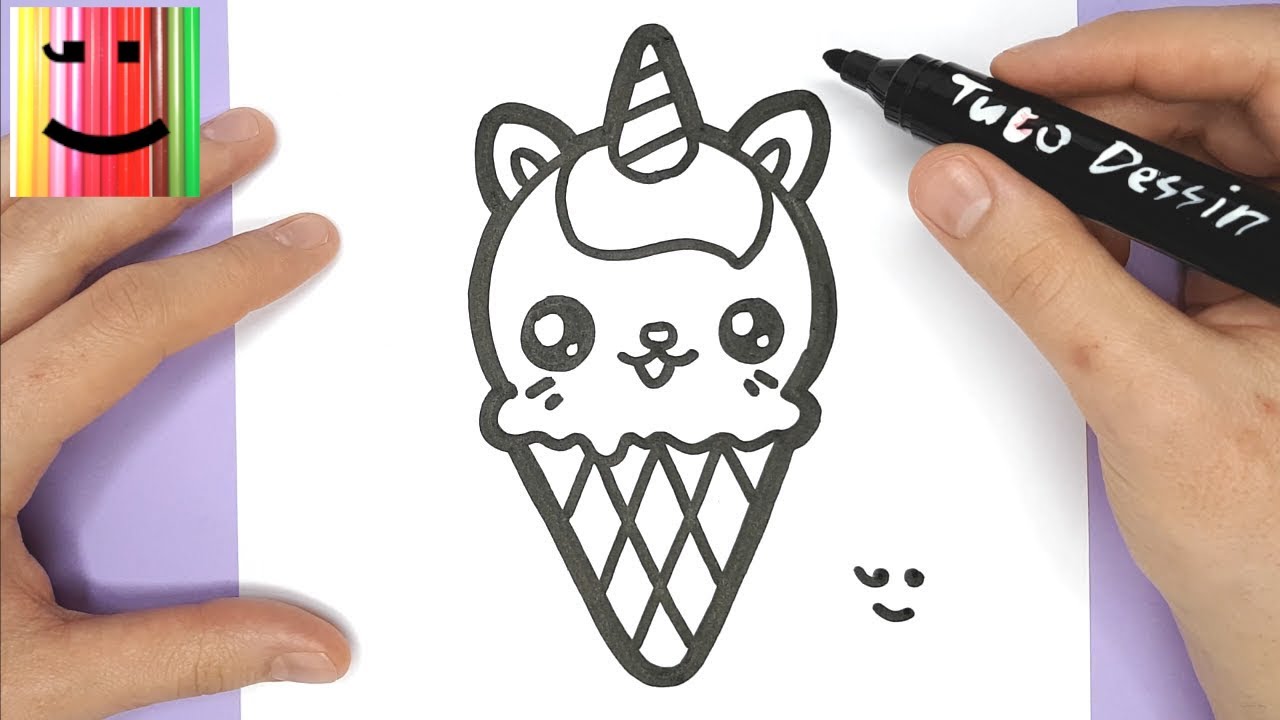 Comment Dessiner Et Colorier Une Glace Chat Licorne Kawaii Tuto Dessin Youtube