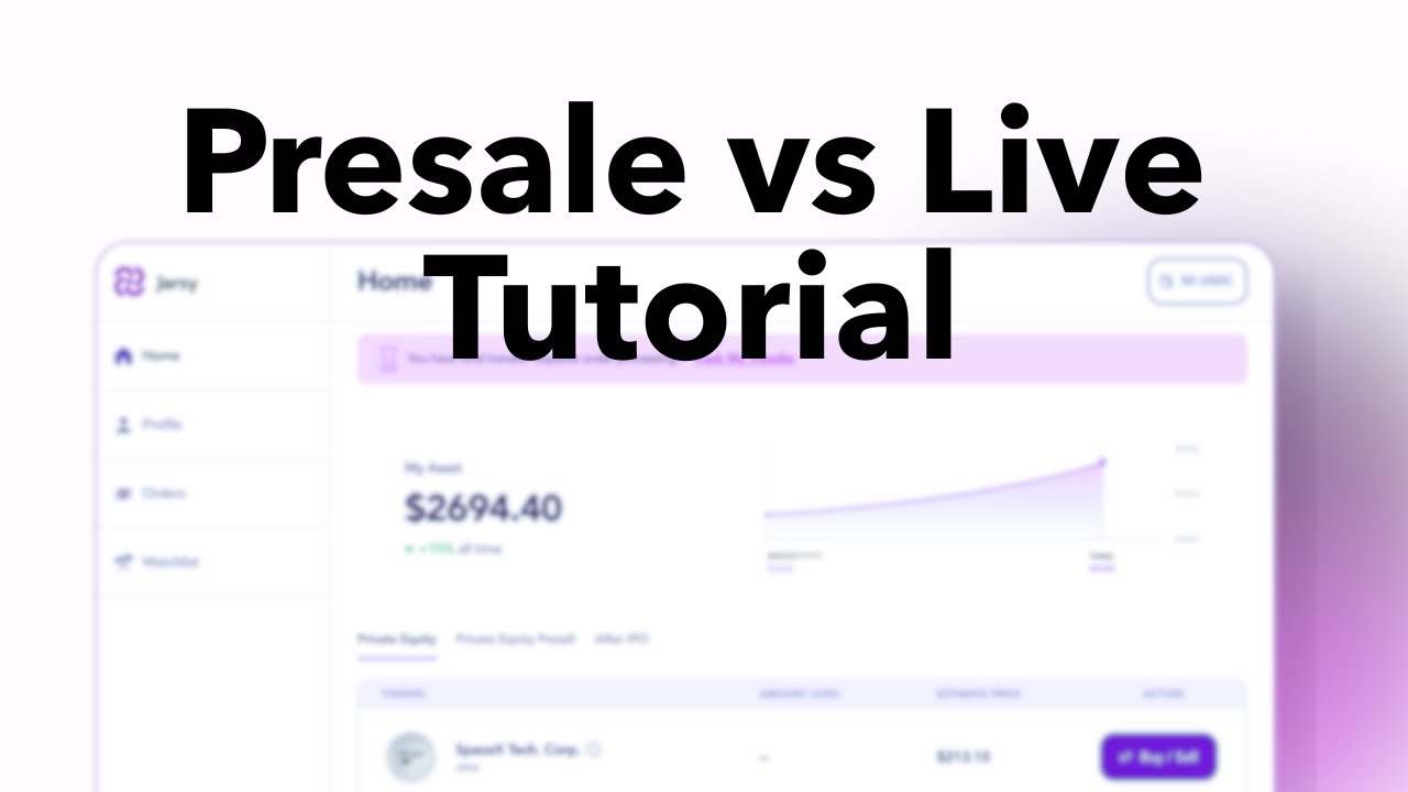 Jarsy Tutorial: Presale Vs Live