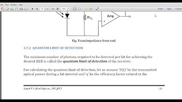 Optical Communication Module 3 Part 6 - Quantum limit of Detection