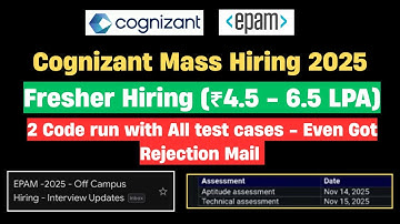 🔥Cognizant Superset GenC 2025 | EPAM Rejection Mail | 2025 Batch Hiring OFF Campus | hire me plz