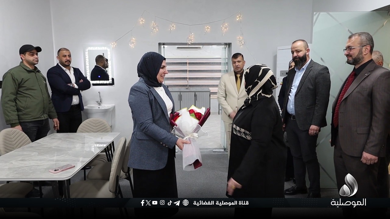 مدير هيئة إدارة أموال الوقف السني ومديرة العمل في نينوى يفتتحان مطبخا ومطعما في دار العجزة