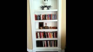 This is a custom bookcase I built for my friend John George. It is designed to match other existing cabinetry in his home. The back if it 