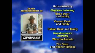 Joseph Lennox Desir ~ Long Obituary