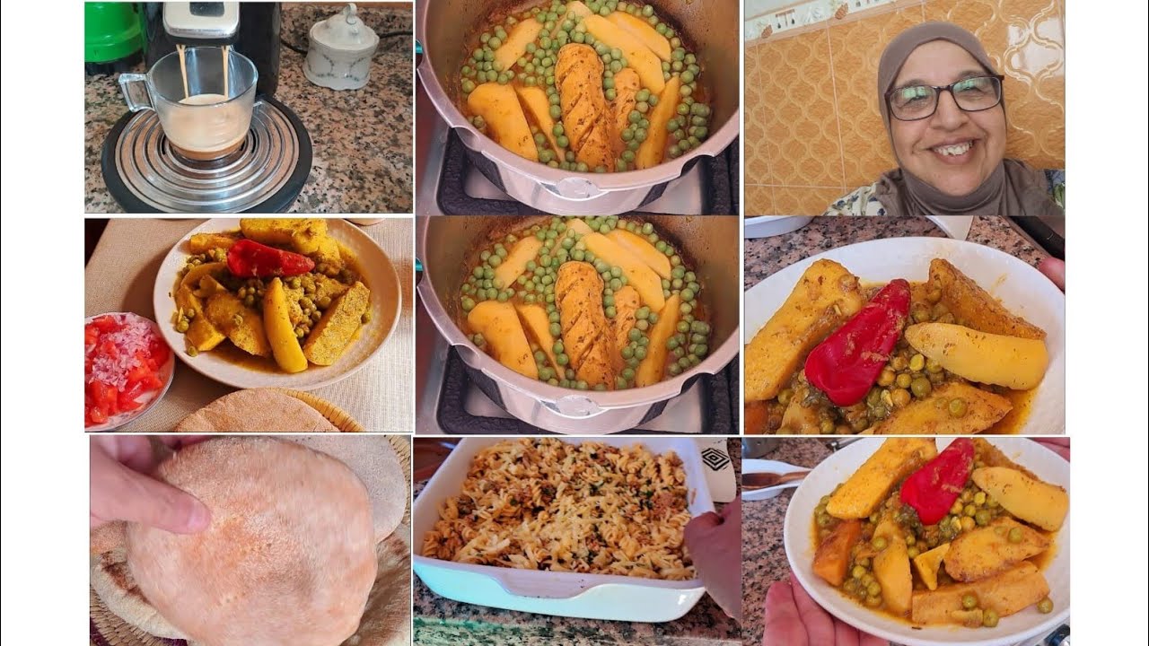 روتين شاركت معاكوم فران جديد طيبت فيه خبز👍 كرتان بكفتة مريقة بدجاج وجلبانة وبطاطا لذيذة 💯🇲🇦