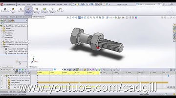 Video Tutorial - Nut & Bolt in SolidWorks - Part 04 - Creating Motion Study using SolidWorks Motion