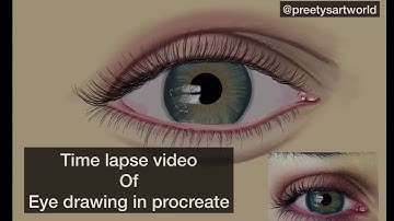 Time lapse video of eye drawing in procreate app