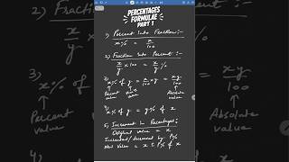 Percentage Tricks &amp; Formulae Every Aspirant Must Know #shorts #maths #competitiveexams #speedmaths